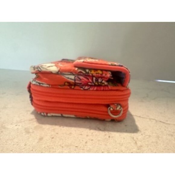 Vera Bradley Coral Floral Wallet Zip Around Closure iPhone Holder Never Used - Picture 7 of 16